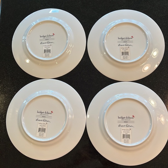 RED & GOLD MOSAIC SALAD PLATE 8 1/8" by BRIDGET DOBSON - Picture 3 of 9